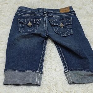 True Religion Dark Blue Cropped Jeans